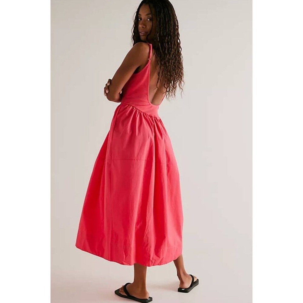 Free People Dress XS Pink Cotton Blend Casual Maxi Sundress Sleeveless - Picture 2 of 6